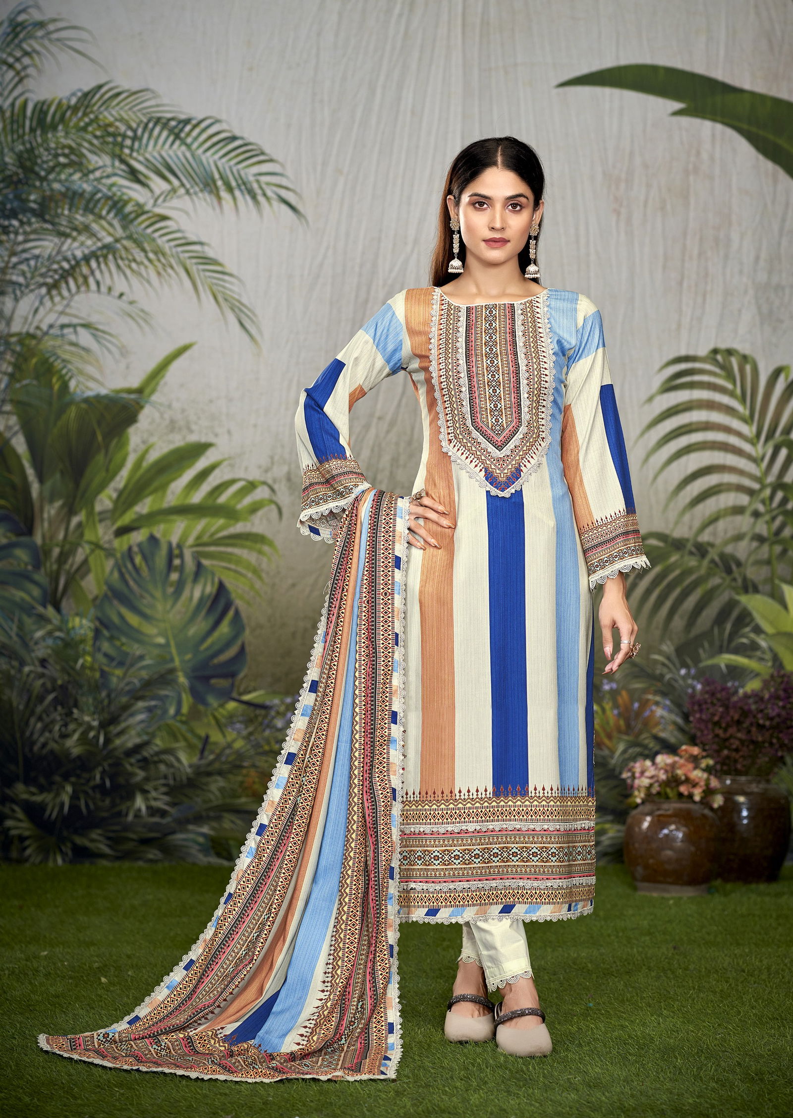Azaa Vol 2 By The Hermitage Shop Viscose Cotton Dress Material Wholesale Online